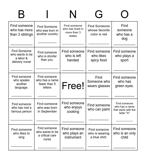 HCL Icebreaker BINGO Card