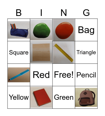 Classroom things Bingo Card