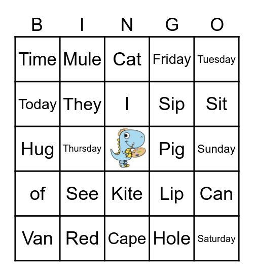 Sight Words Bingo Card