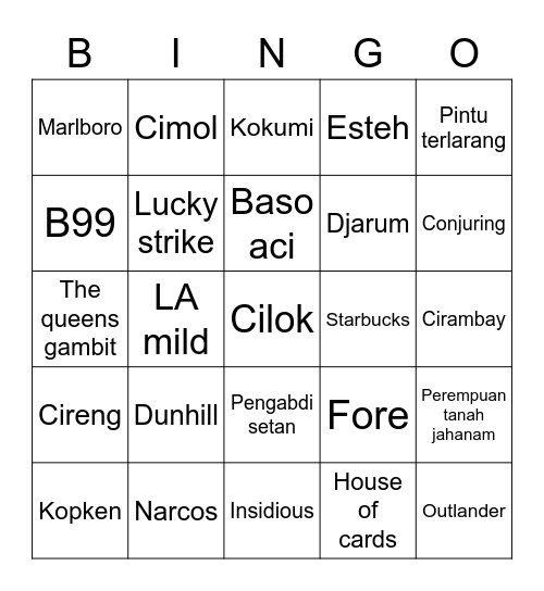 Albar Bingo Card