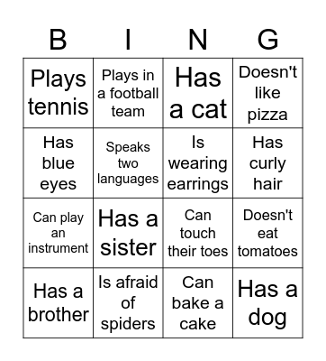 Find someone who... Bingo Card