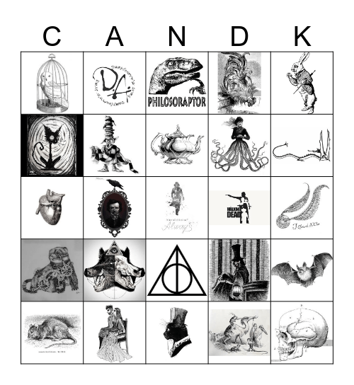 A Very Gothic Bridal Bingo Card