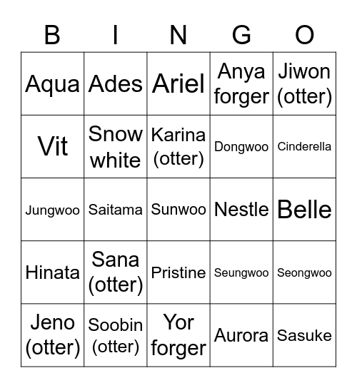 @kaerinaesp Bingo Card