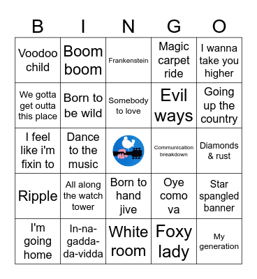 Woodstock: Peace & Love Bingo Card