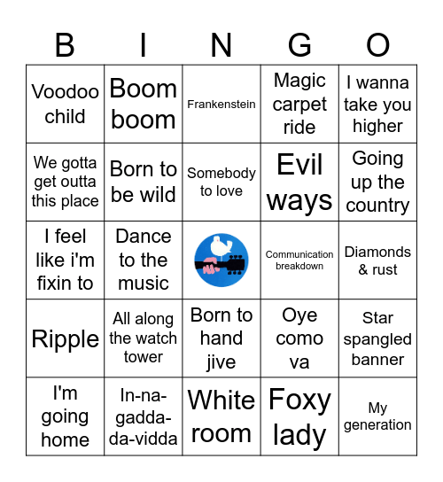 Woodstock: Peace & Love Bingo Card