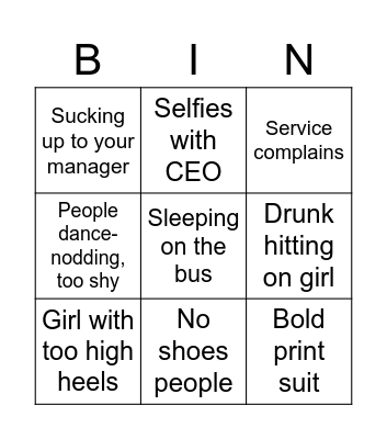 2022 Bar Bizar Bingo Card