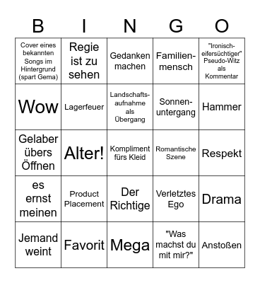 Bachelorette - Das große Finale Bingo Card