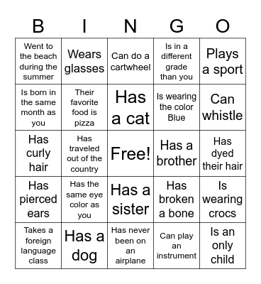 Icebreaker Bingo! Bingo Card