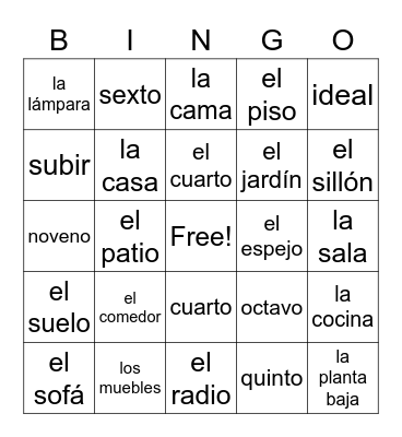 Unidad 5.1 Bingo Card