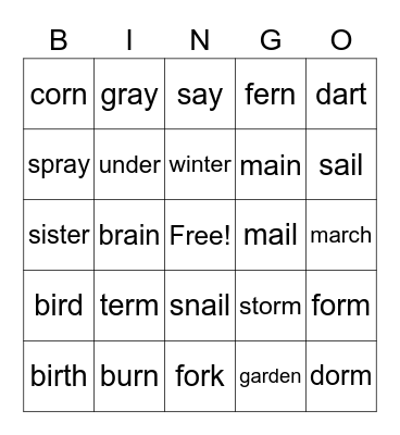 Reading Bingo Card
