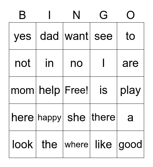 Level 1-4 Bingo Card