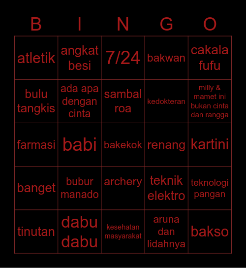Doyeon’s Bingo Card