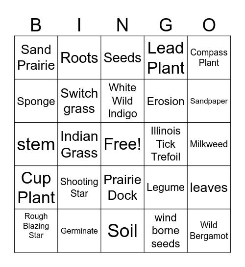 Tallgrass Prairie Bingo Card