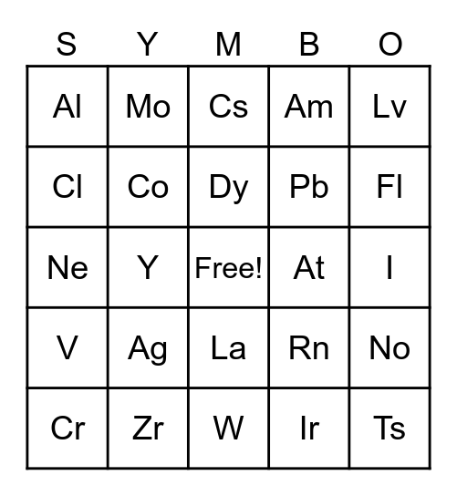 SYMBO GAME! Bingo Card