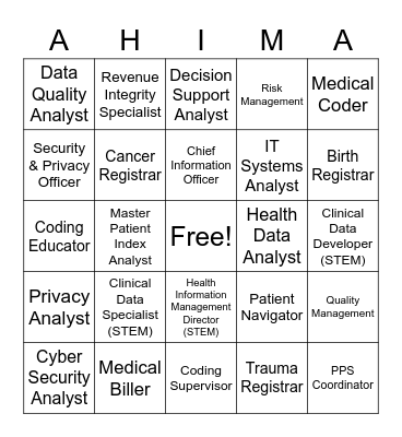 Health Information and Related Careers Bingo Card