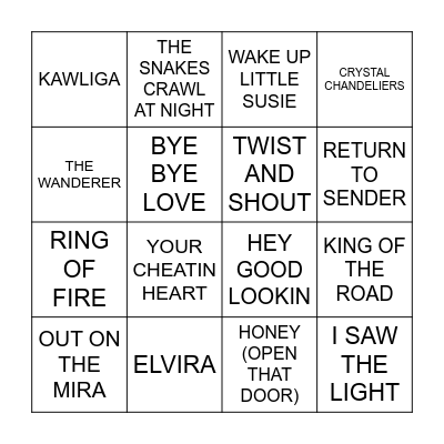 MUSICAL BINGO Card