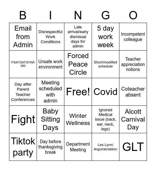 BINGO Card