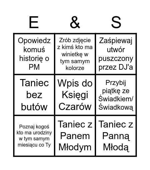 Ewel i Sebek Bingo Card