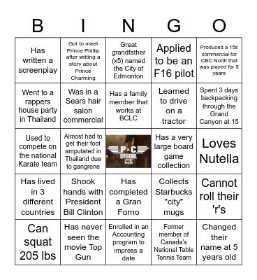 The Need for Speed - BINGO Card