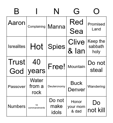 Old Testament BINGO Card