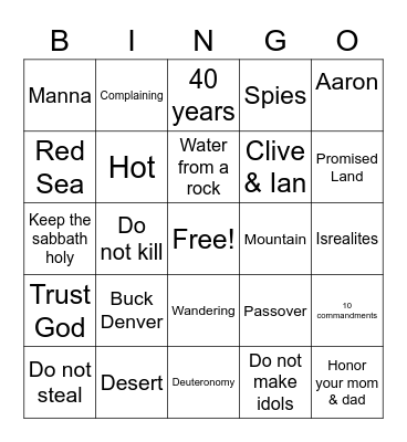 Old Testament BINGO Card