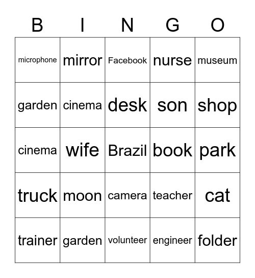 RELATIVE CLAUSE Bingo Card