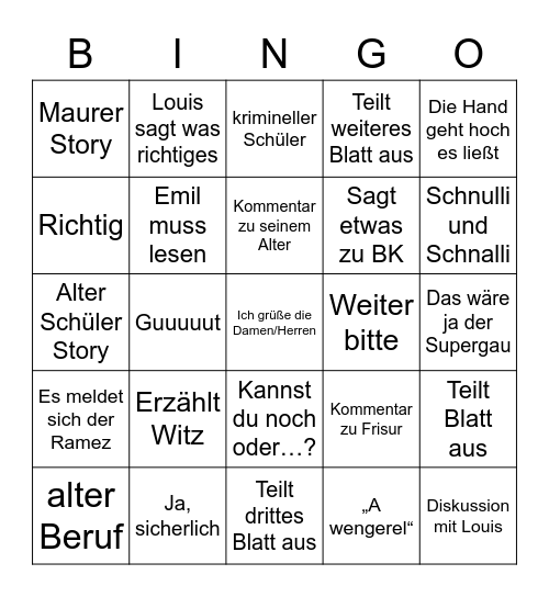 Rutschmann Bingo Card