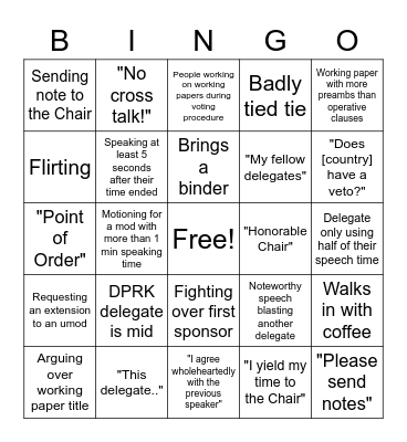 Travel Team Tryouts Bingo Card