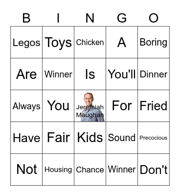 Fair Housing Bingo Card