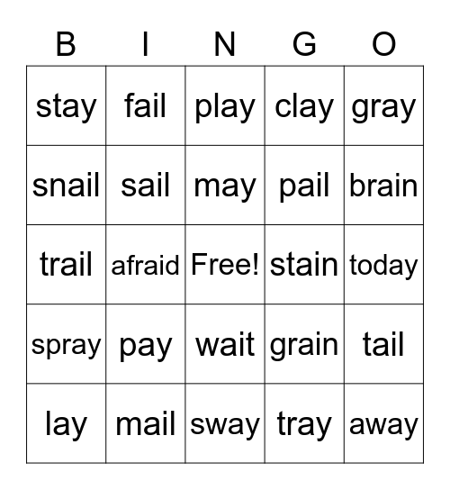 AI/AY BINGO Card