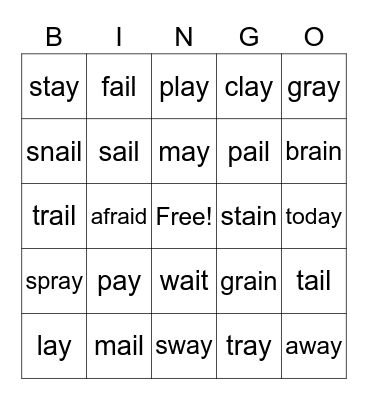 AI/AY BINGO Card