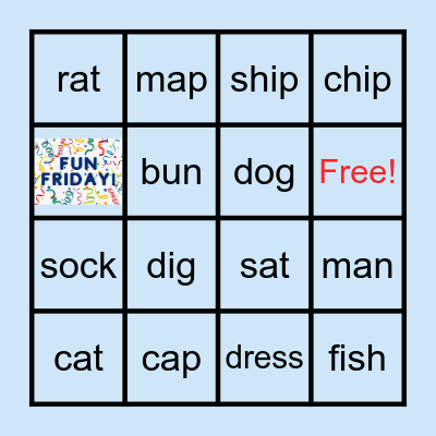 Week 4: Fun Friday Bingo Card