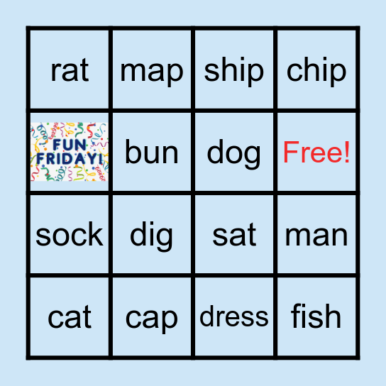 Week 4: Fun Friday Bingo Card