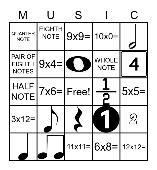 NOTATION REVIEW Bingo Card