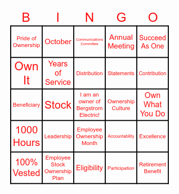 ESOP BINGO Card