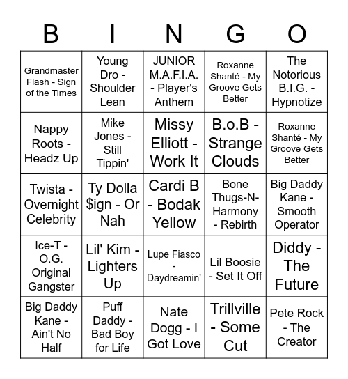 Mary Music Bingo - M.M.B. Bingo Card