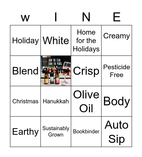 Holiday Sips Bingo Card