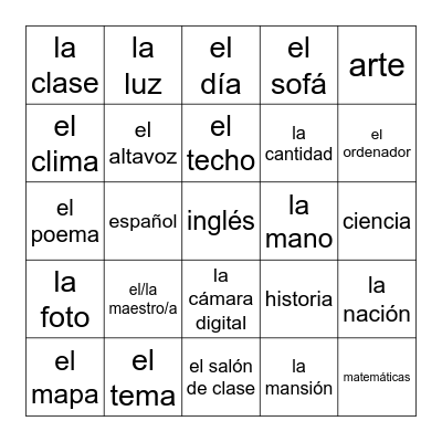 Ch 2 Part 2 Bingo Card