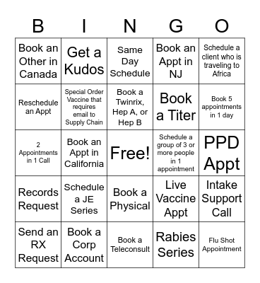 PassportHealth Bing Bingo Card