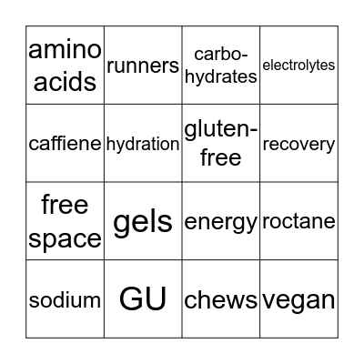GU Bingo Card