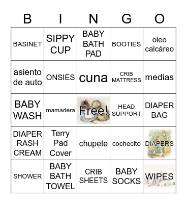 BABY  SHOWER Bingo Card