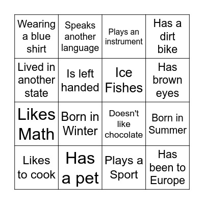 Find Someone Who... Bingo Card