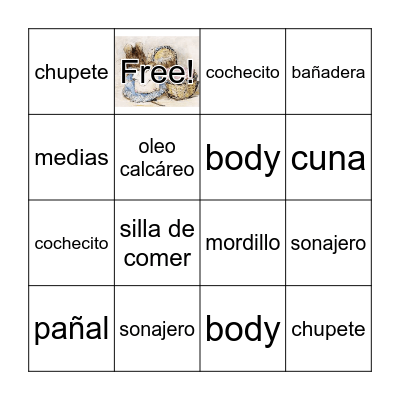 BABY  SHOWER Bingo Card