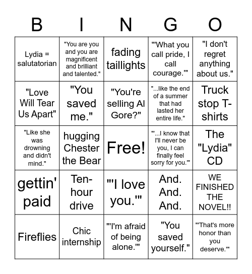 TSK Bingo #2 (chs. 48-53) Bingo Card