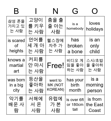 Find someone who... Bingo Card