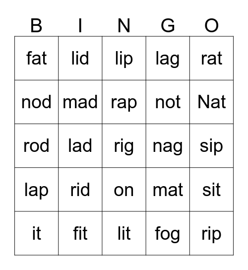 Wilson 1.1 Bingo Card