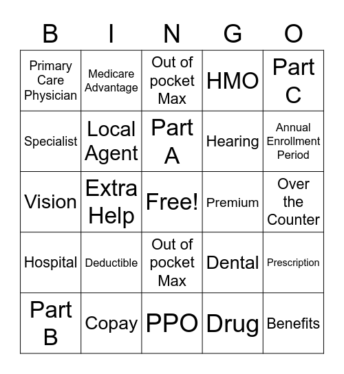 MEDICARE BINGO Card