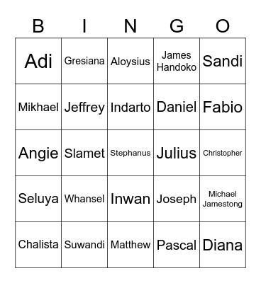Get to Know DWH Members Bingo Card