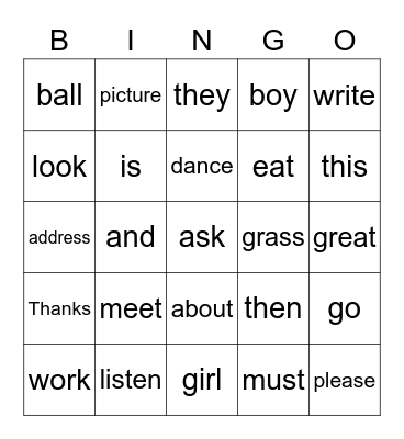 Unit 1 - Nice to meet you Bingo Card