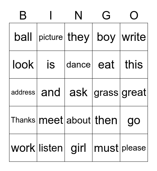 Unit 1 - Nice to meet you Bingo Card